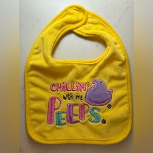 Baby Easter Bib Peeps🐥🐣Yellow, Purple, Pink, Blue fuzzy “Chillin with my Peeps”